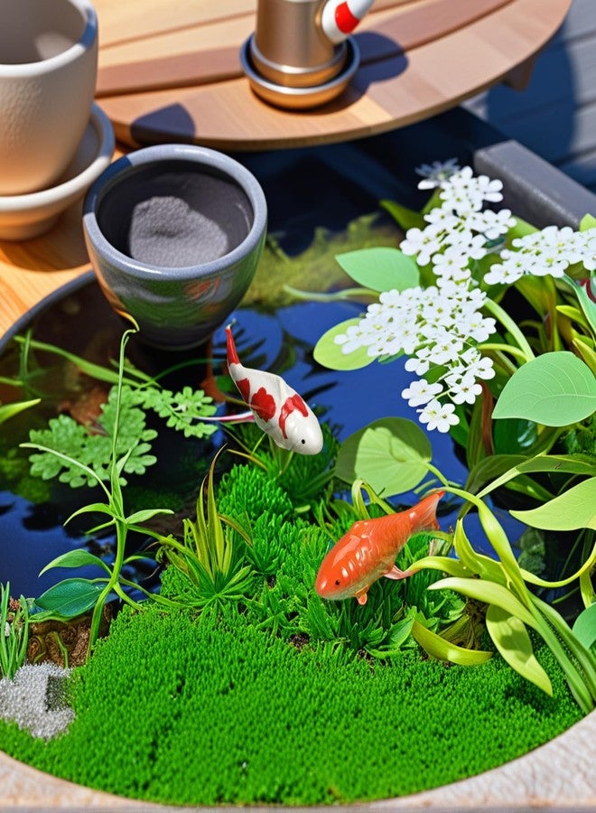 Wionin Lifelike Floating Fish Decor - Realistic Ceramic Koi & Goldfish for Aquarium, Pond, Tabletop - Set of 2 Vibrant Hand-Painted Mini Fake Fish for Office Desk, Garden Pots - Image 4